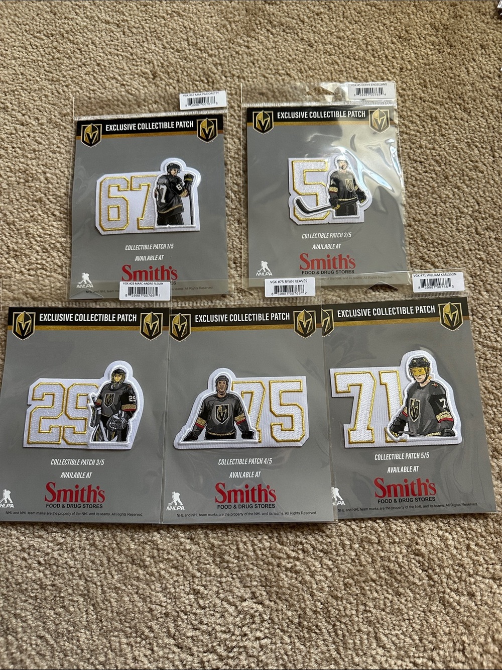 Vegas Golden Knights Black and Gold Hockey Jersey Patch set 2019-2020